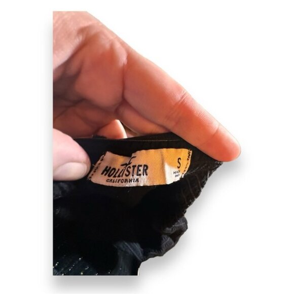 Women’s Small Hollister Black Smocked Long Sleeve Boat Neck Jumpsuit S 4 6 - Picture 8 of 8